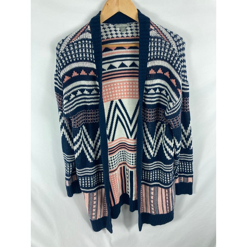 Falls Creek Patterned Knit Longline Cardigan Size S/M